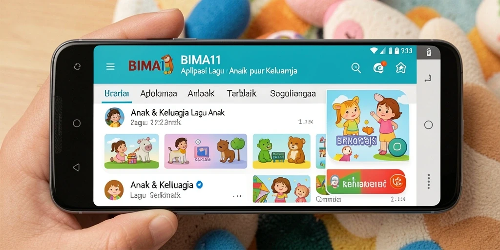 Antarmuka pengguna BIMA11 yang ceria dan ramah anak.