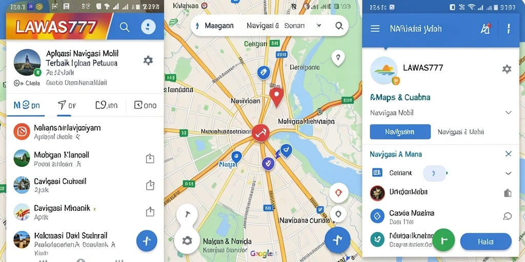 Tampilan antarmuka dari aplikasi navigasi mobil LAWAS777.