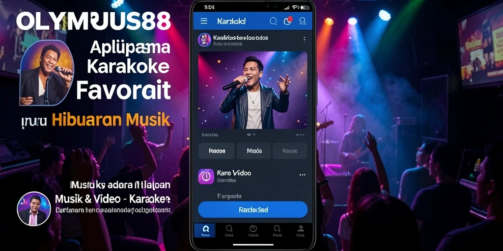 Tampilan antarmuka aplikasi OLYMPUS88 untuk karaoke yang menarik.