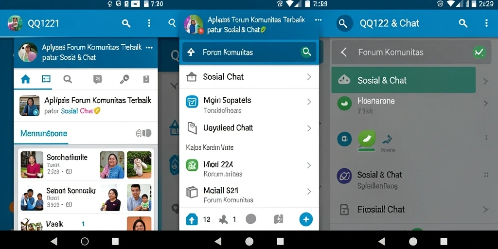 Tampilan antarmuka pengguna aplikasi Forum Komunitas QQ1221.