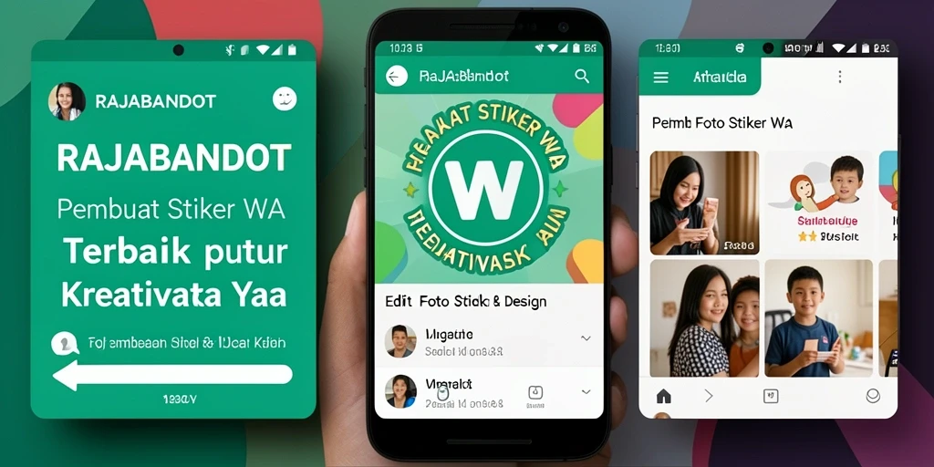 Antarmuka RAJABANDOT dengan fitur pembuatan stiker yang intuitif.
