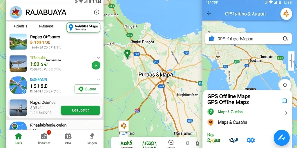 Antarmuka pengguna RAJABUAYA menampilkan peta yang jelas dan navigasi intuitif.
