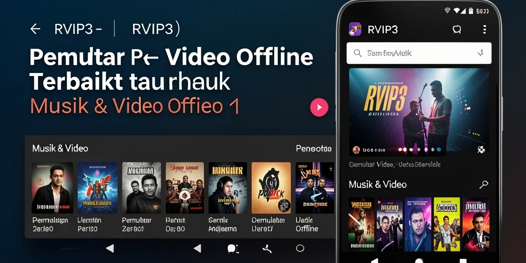 Antarmuka menarik dari aplikasi Pemutar Video Offline RVIP3.