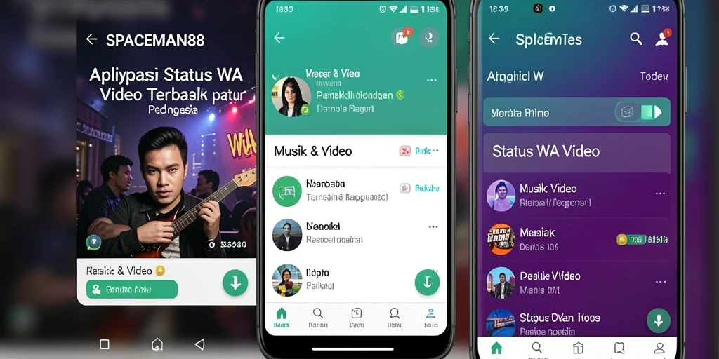 Antarmuka SPACEMAN88 dengan pilihan video musik yang menarik dan mudah diakses.